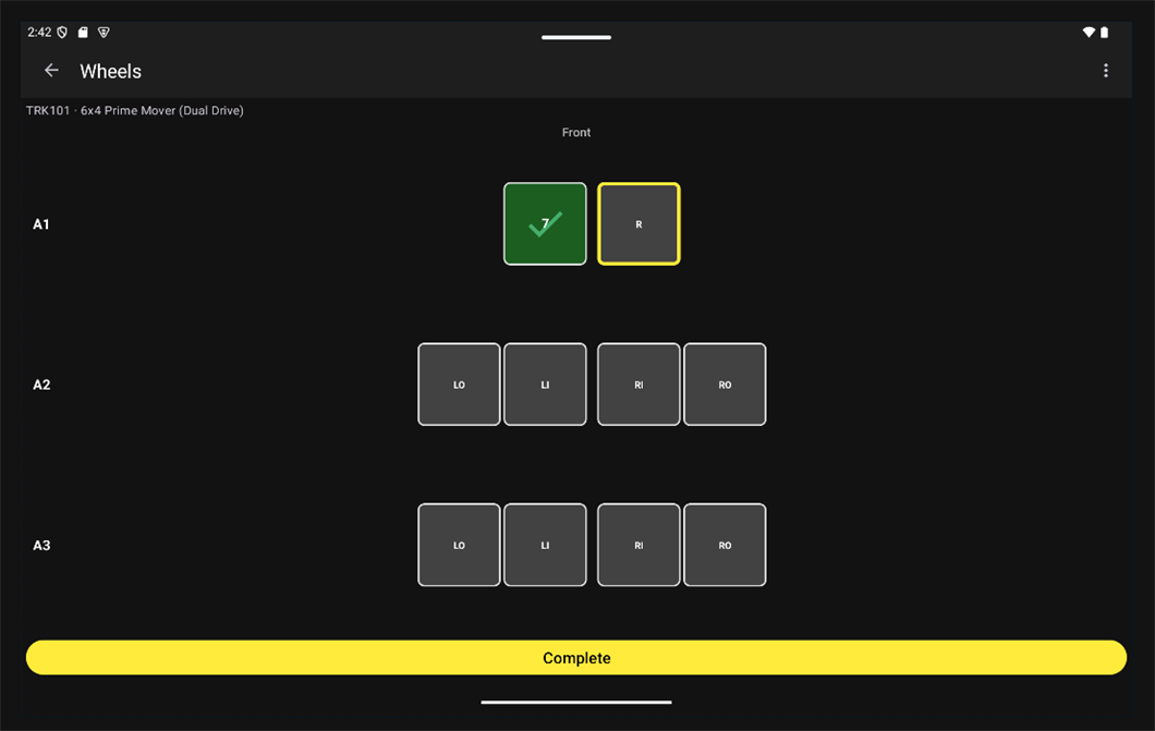 TreadOS job capture screen on the workshop floor